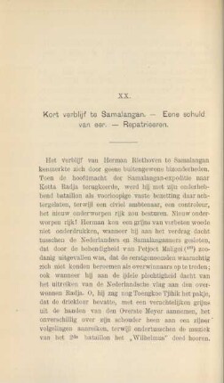 XX. Kort verblijf te Samalangan. - Eene schuld van eer. - Repatrieeren