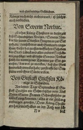 Von Gustaff Erichsen Königs in Schweden.