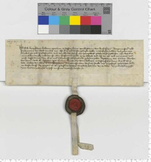 Tile Knypschere bekennt, dass der Lüneburger Rat seine Ansprüche auf Sold und Pferdeschaden beglichen hat. Auf Bitten des Ausstellers besiegelt Aschwin van Cramme diese Urkunde.