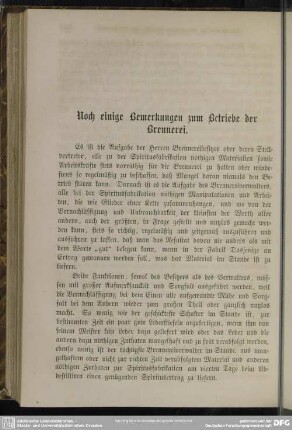 Noch einige Bemerkungen zum Betriebe der Brennerei