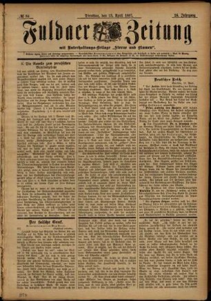Ausgabe vom Dienstag, den 13. April 1897.