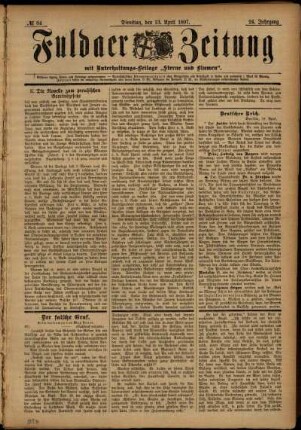 Ausgabe vom Dienstag, den 13. April 1897.