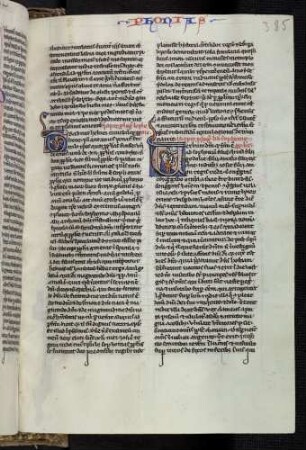 Historisierte Initiale (Buch Sofonias): V(erbum domini quod factum est ad sofoniam): der Prophet Zefania im Gespräch mit Gott. Profilblattranken als Ablaufmotiv.