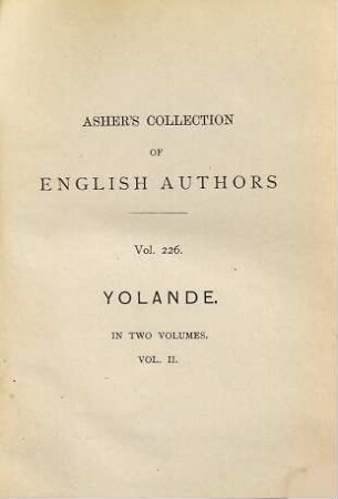 Yolande : the story of a daughter ; in two volumes, 2