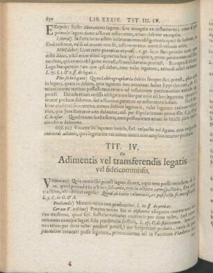Tit. IV. De Adimentis vel transferendis legatis vel fideicommissis.