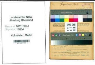 Entnazifizierung Martin Hofmeister, geb. 22.10.1888 (Angestellter)