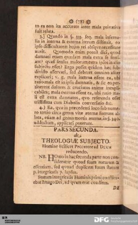 Pars Secunda. de Theologiæ Subjecto.