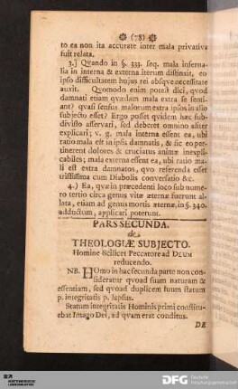 Pars Secunda. de Theologiæ Subjecto.