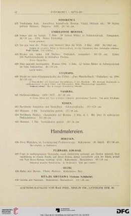 Handmalereien (Nr. 436-446)