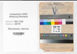 Entnazifizierung Heinrich Brennemann , geb. 07.10.1900 (Ingenieur)
