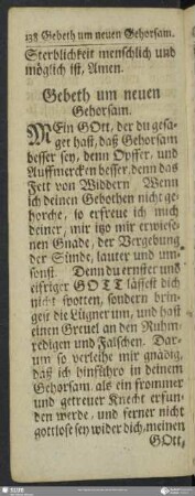 Gebeth um neuen Gehorsam