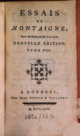 Essais de Montaigne, 8