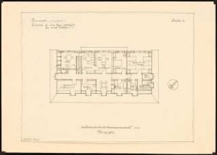 Gymnastikschule am See Monatskonkurrenz Dezember 1932: Grundriss Obergeschoss 1:100; Maßstabsleiste