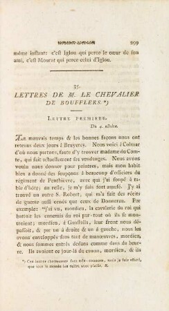 35. Lettres De M. Le Chevalier De Boufflers.