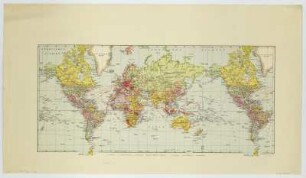Weltkarte, 1:90 000 000, 1939 : [Weltkarte] / Ed. Gaeblers Geogr. Inst.. - 1:90 000 000. - Leipzig : Gaebler , [nach 1939]. - 1 Kt. : mehrfarb. ; 60 x 28 cm. - Mit Eisenbahnen- und Dampferlinien, Autoverbindungen und Karawanenwegen