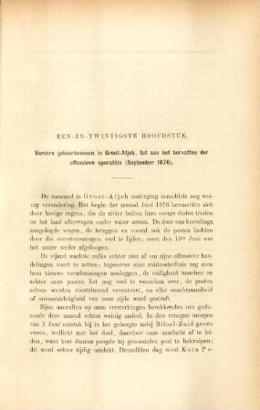 Een-en-twintigste hoofdstuk. Verdere gebeurtenissen in Groot-Atjeh, tot aan het hervatten der offensieve operatien (September 1876)