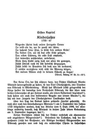 Erstes Kapitel Kinderjahre - Sechstes Kapitel Biberach 1752