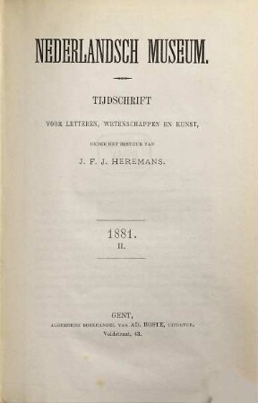 Nederlandsch museum : tijdschrift voor letteren, wetenschappen en kunst. 1881,[2]