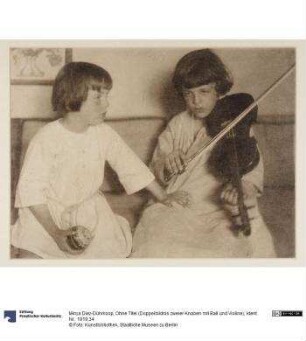 Ohne Titel (Doppelbildnis zweier Knaben mit Ball und Violine)