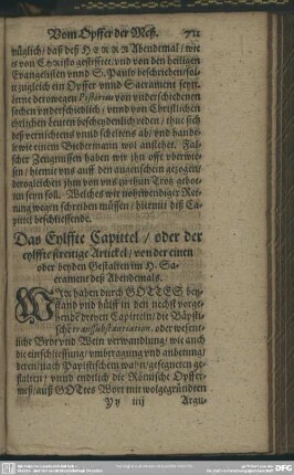Das Eylffte Capittel, oder der eylffte Artickel, von der einen oder beyden Gestalten im H. Sacrament deß Abendmahls