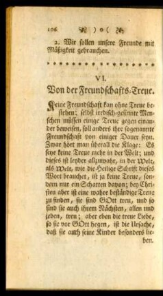 VI. Von der Freundschafts-Treue