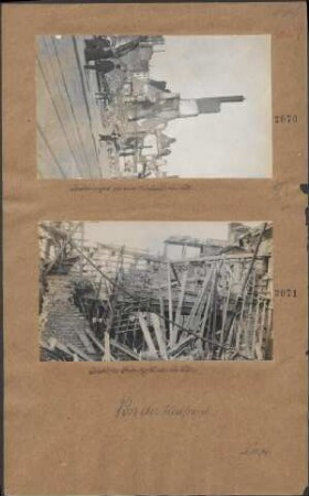 Zerstörungen in einer Vorstadt von Lille