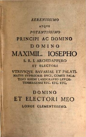 Thesavrvs dissertationvm qvibvs historia, geographia et antiqvitates tam sacrae qvam profanae illvstantvr, maximam partem rarissimarvm, 1,1. 1763/64