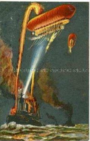 Postkarte aus der Serie "Krieg in den Lüften."