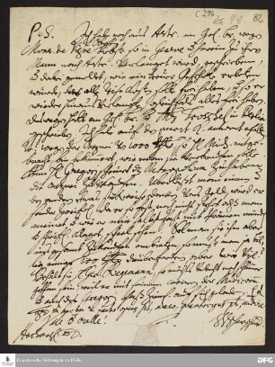 Postskriptum von Justus Samuel Scharschmidt an August Hermann Francke.