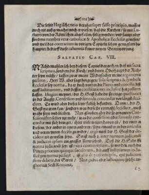 Salvatio Cap. VIII.