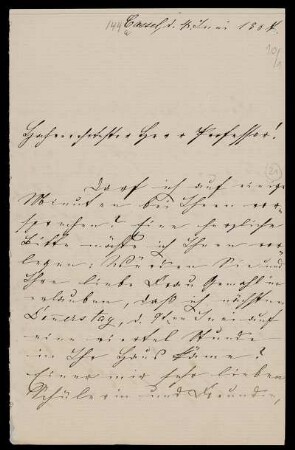 Nr. 10: Brief von Emma Grosscurth (später verheiratete Forkel) an Paul de Lagarde, Kassel, 4.6.1887