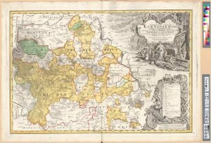 Principatvs Silesiae Karnoviensis nova et exactissima Tabula geographica : commonstrans insimul districtus ac Status Minores Freudenthal, Olbersdorf et Steuberndorf ; Cum Spec. S. Caes. R. M.tis Privil.