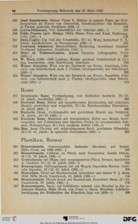 Plastiken, Bronze (Nr. 261-272)