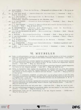 VI. Meubelen (Nr. 474-627)