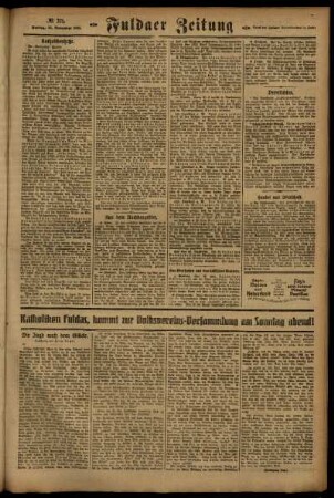 Zweite Ausgabe vom Freitag, den 25. November 1921.