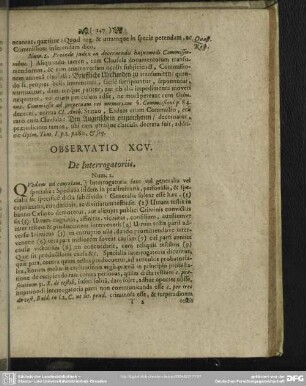 Observatio XCV. De Interrogatoriis