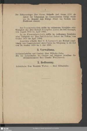 E. Bedienung