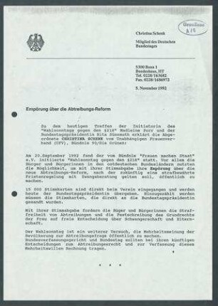 Christian Schenk, Gruppe Bündnis 90/Die Grünen im Bundestag (2)