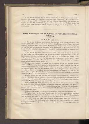 Neuere Beobachtungen über das Auftreten der Frühreaktion nach Röntgenbestrahlung.