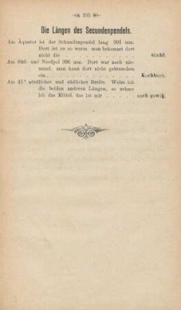 Die Längen des Secundenpendels