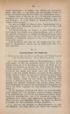 Tit. 18. Grundeigenthums- und Nachbarrecht