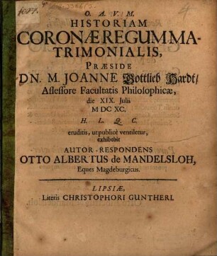 Historiam coronae regum matrimonialis