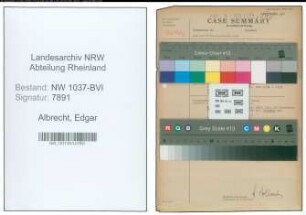Entnazifizierung Edgar Albrecht , geb. 12.11.1888 (Vermessungsingenieur)