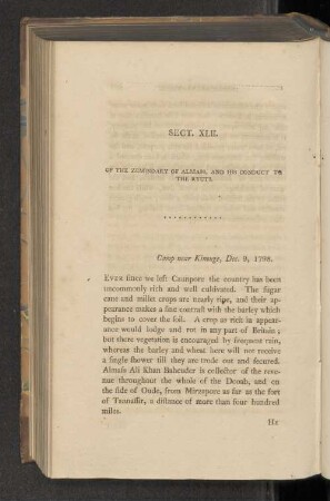 Sect. XLII. Of the zemindary of Almass, and his conduct to the Ryuts.