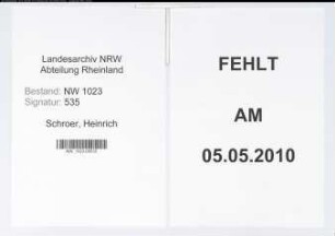 Entnazifizierung Heinrich Schroer , geb. 00.00.0000 ()