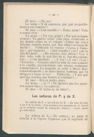 Las señoras de P. y de X.