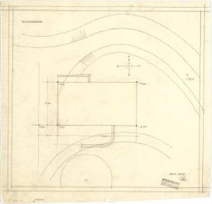 Littmann, Max; Bocksberg; Hofgut, Geländeaufnahmen, Wasserversorgung,Transformatorenhaus, Erweiterungsbauten u.Umbauten - Lageplan