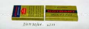 Schachteln mit Inhalt Rasierklingen "3 Klingen Rotbart rostfrei"