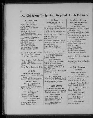 IX. Behörden für Handel, Schifffahrt und Gewerbe.