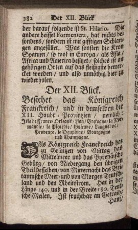 Der XII. Blick. Besiehet das Königreich Franckreich / [...]
